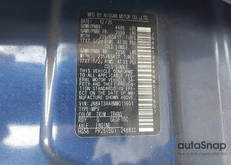 2021 Nissan Rogue S Fwd from USA, damaged, VIN JN8AT3AA8MW011601